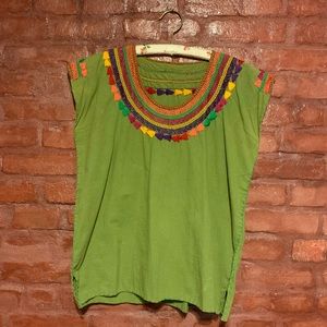 Handmade, hand embroidered traditional Mexican shirt